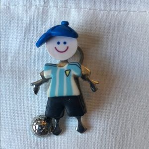 Pendant soccer player silver made Mexico happy boy Argentina soccer team